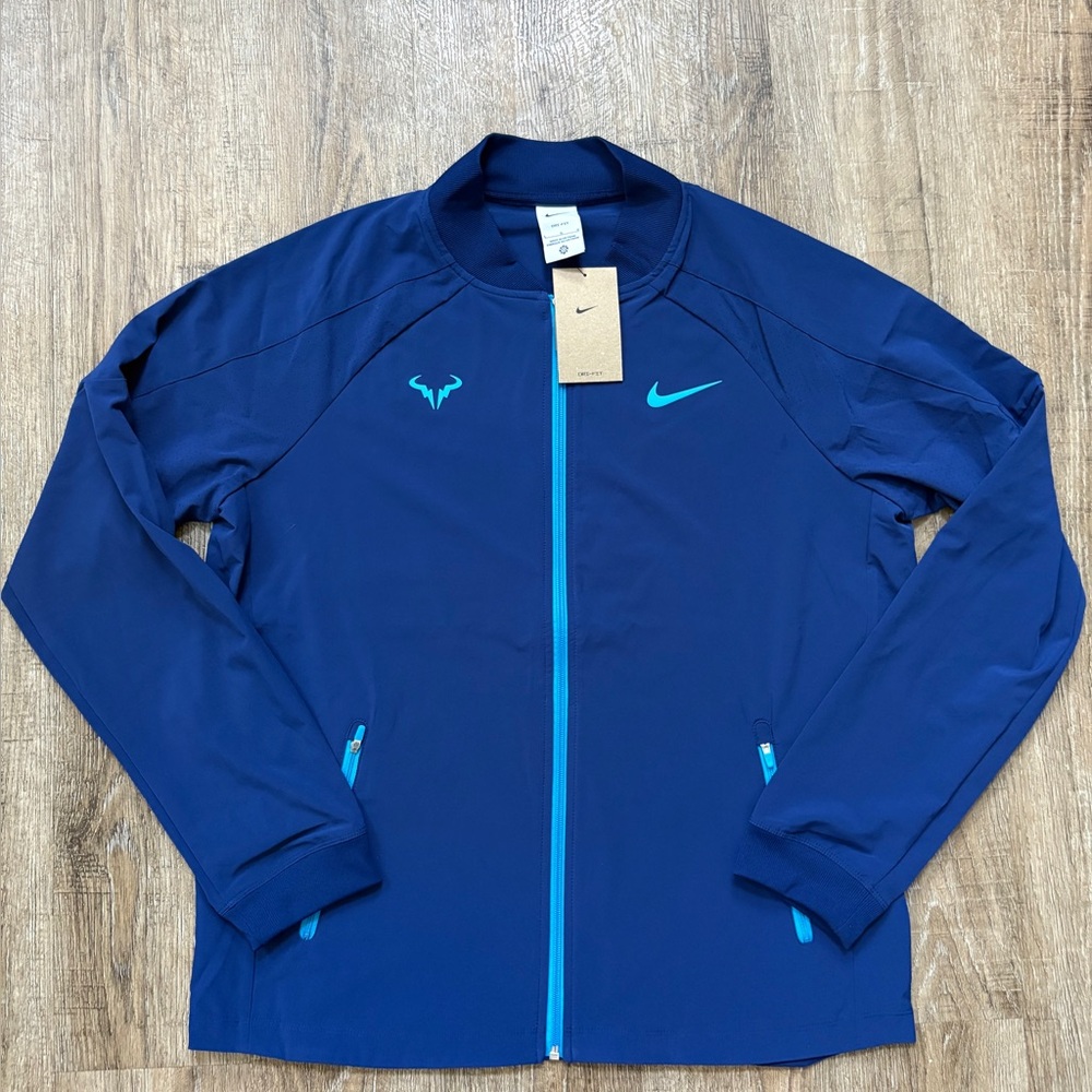 Nike Rafa Nadal Full Zip Tennis Jacket Blue Men’s Sz Large DV2885-492